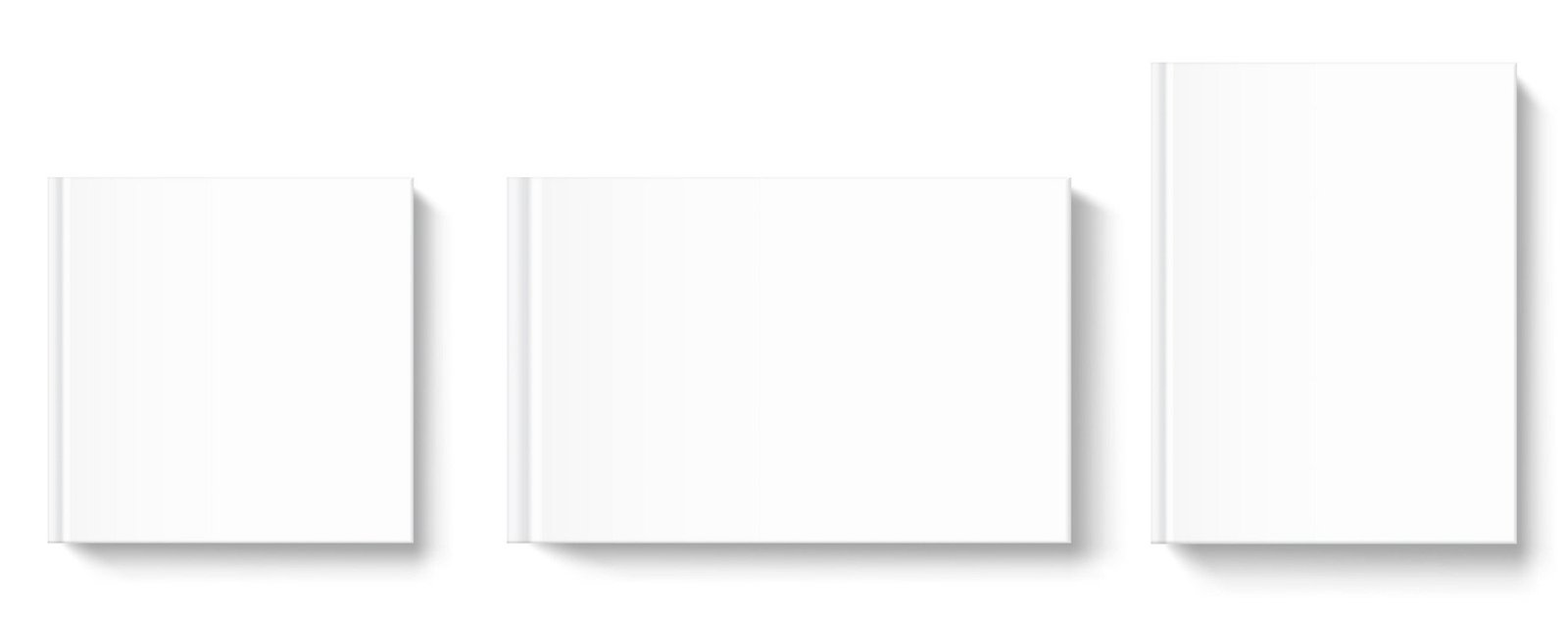 Three album proportions — square, landscape, and portrait — shown side by side